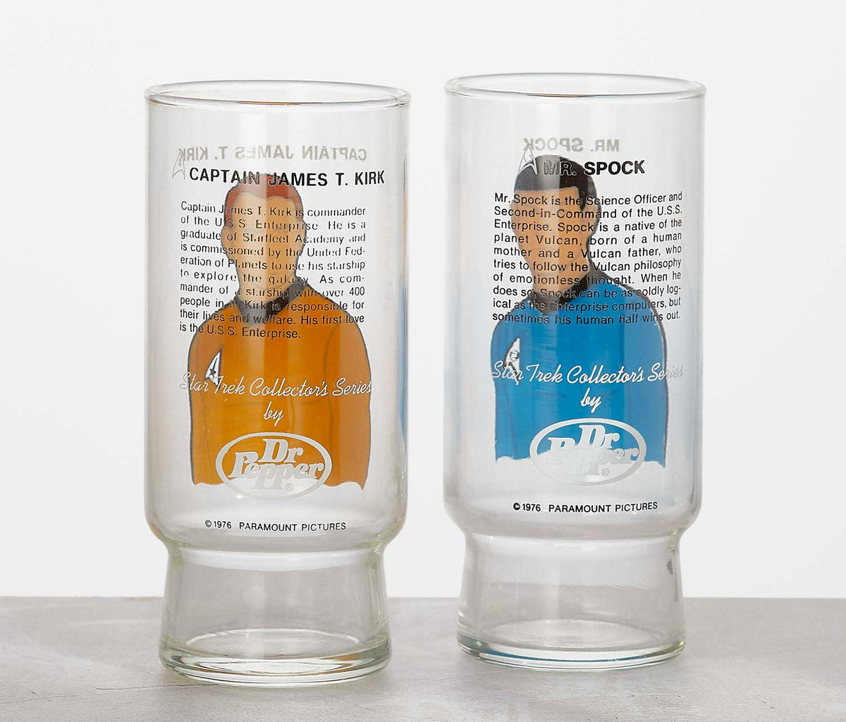 1976 Star Trek Dr Pepper Collector Series Tumblers Set