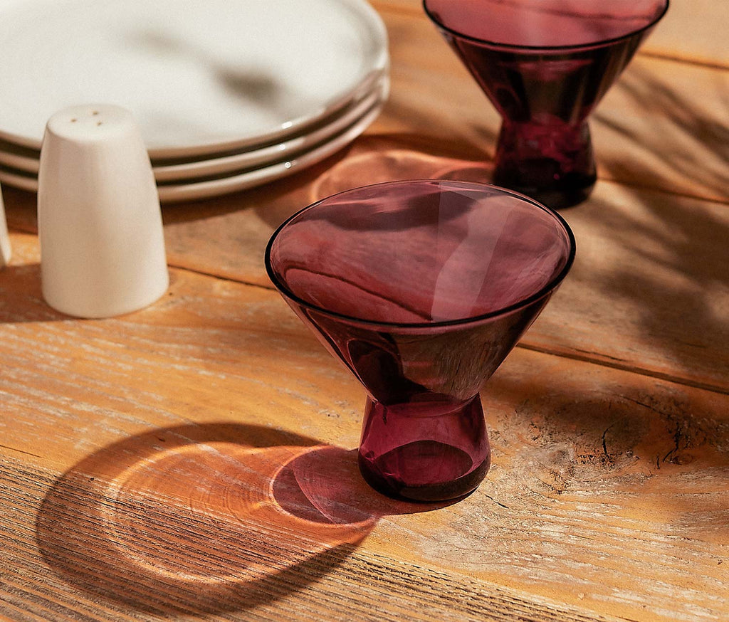 Garnet Stemless Martini Glass
