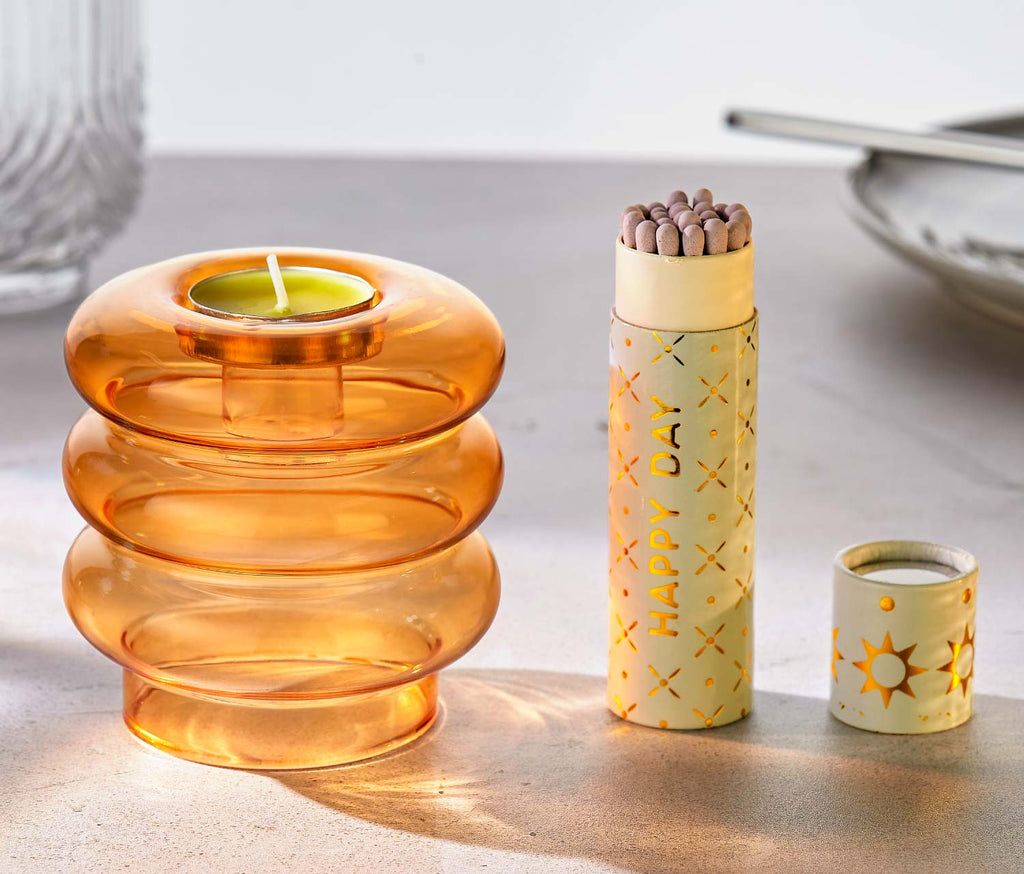 Rhythm Colour Ripple Glass Candle Holder / Vase Set
