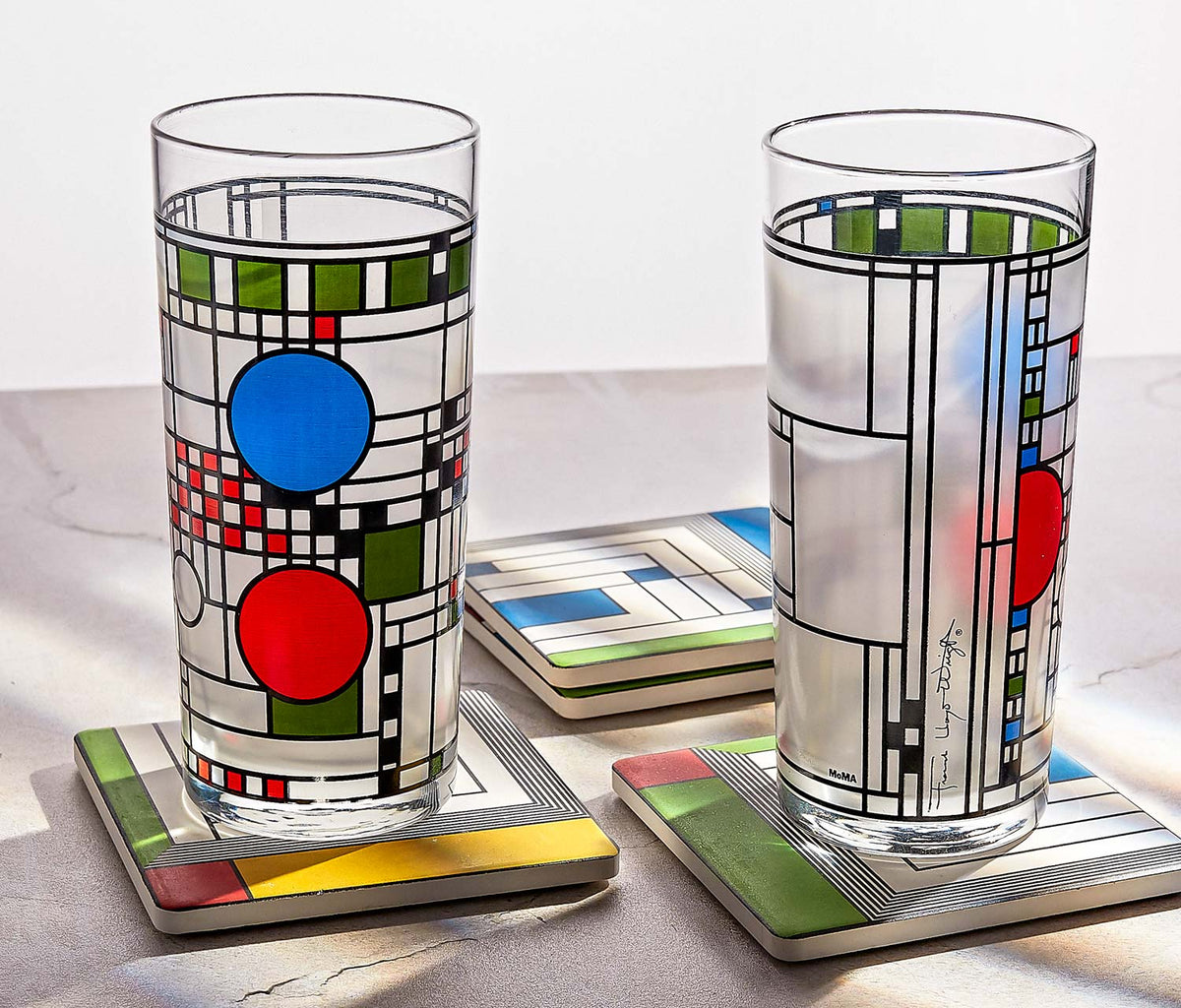 http://lollygag.co/cdn/shop/files/Frank-Lloyd-Wright-Coonley-Playhouse-Moma-tall-tumblers-costers-set-lollygag_1200x1200.jpg?v=1698265030