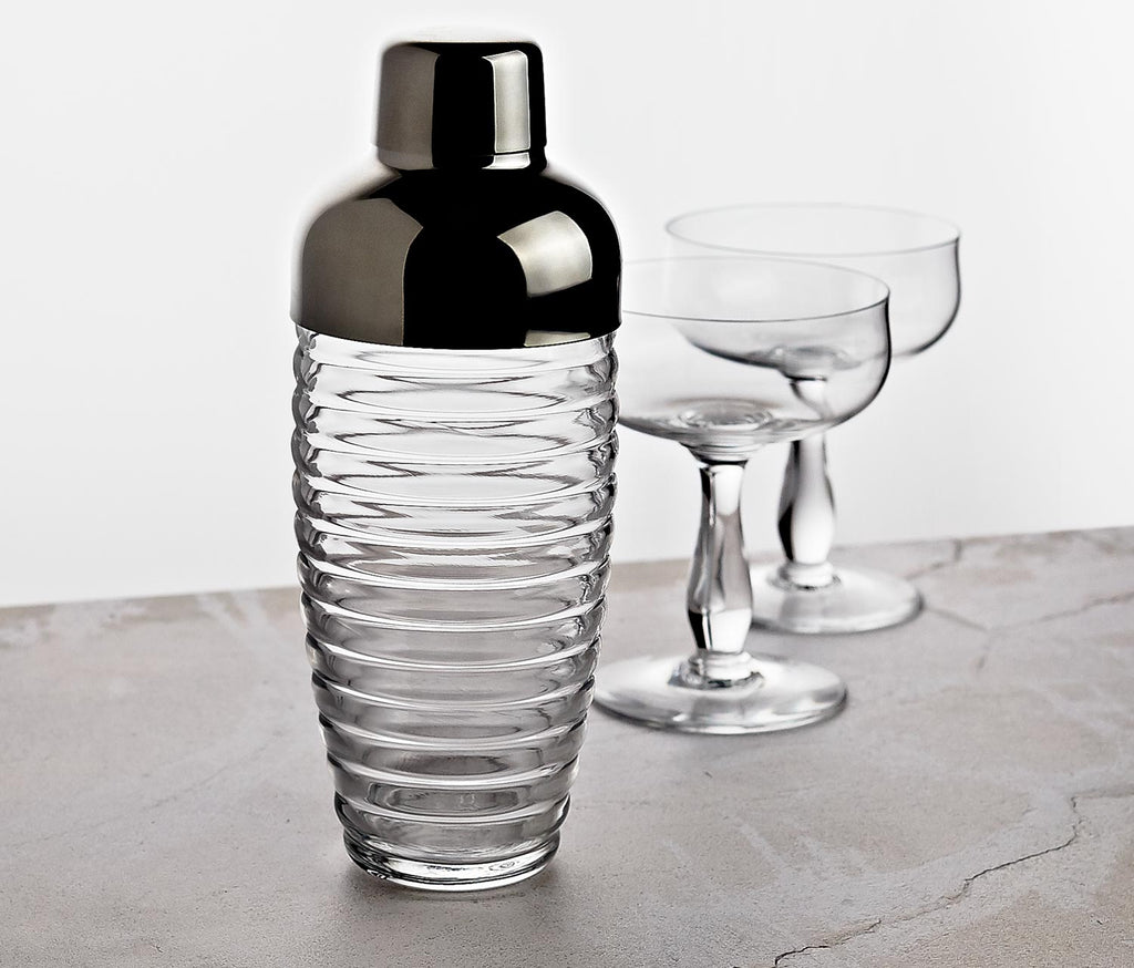 Anchor Hocking beehive glass cocktail shaker set - lollygag