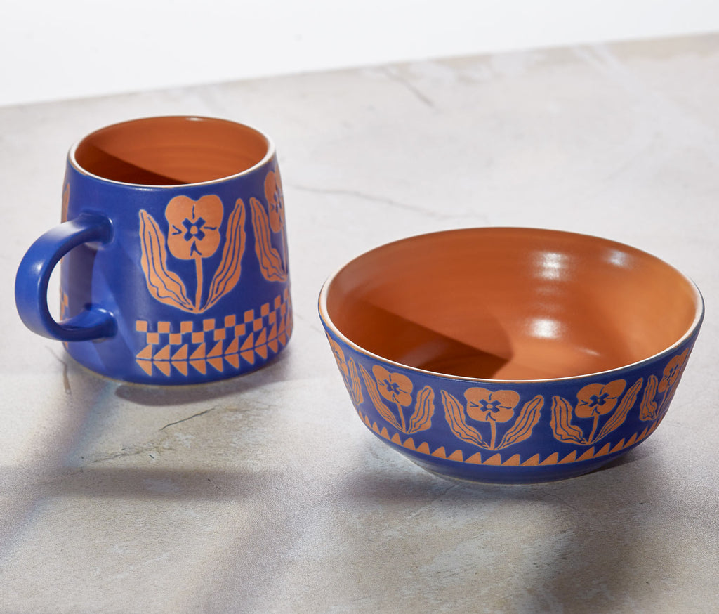 Floral patterned Teppi Imprint Mug and Bowl Breakfast Set  - lollygag