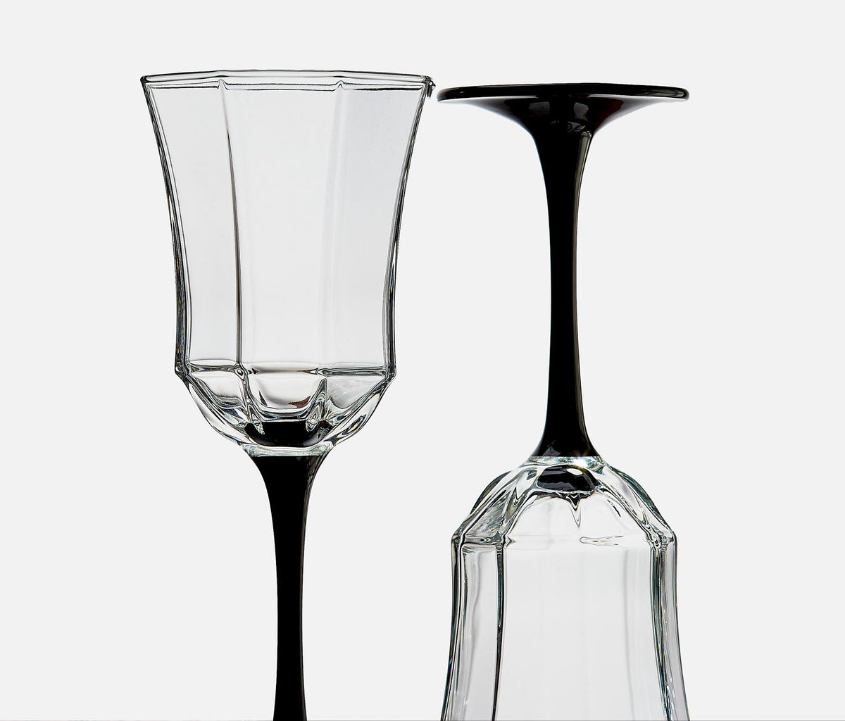 luminarc wine glasses Octime Black Stem LG Wine/Water Glass Set: Vintage Luminarc