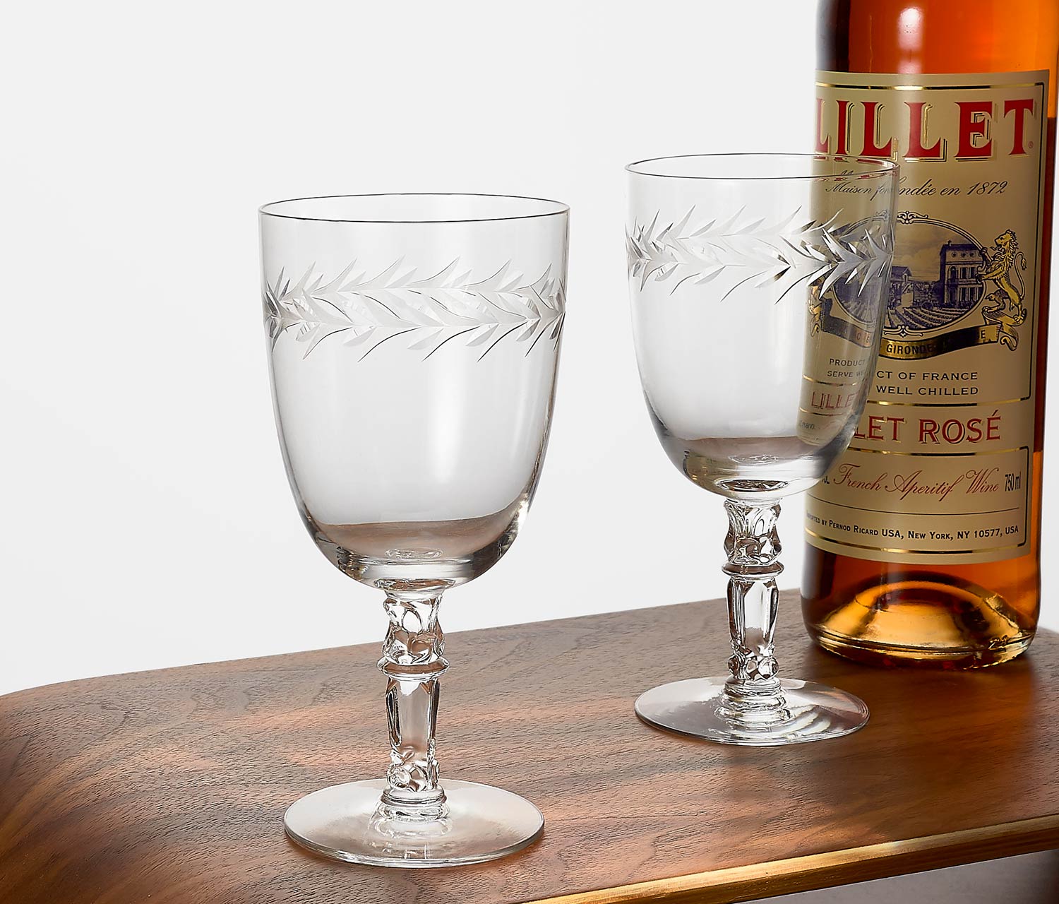 Vintage Fostoria Holly Clear Wine Glass Set
