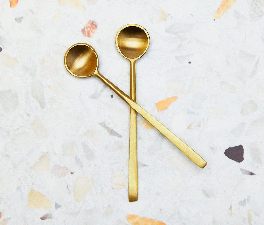 Gold/Brass Finished Mini Espresso, Serving Spoons