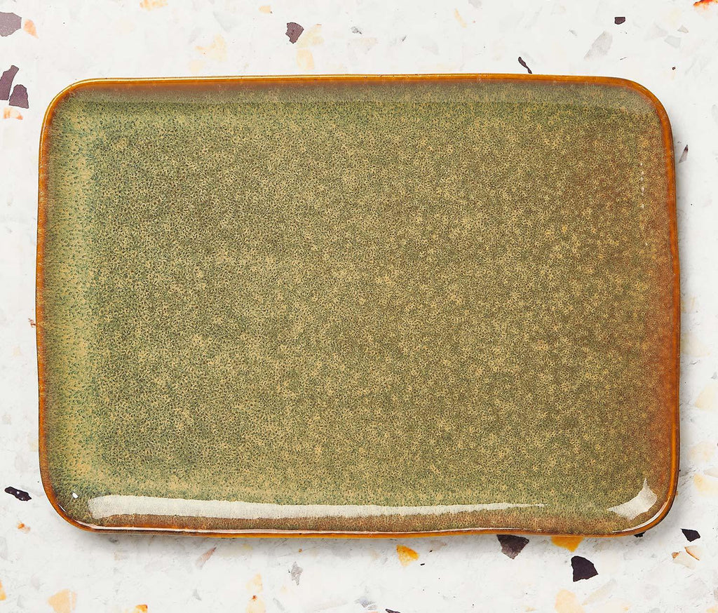 Stoneware Platter, Brown Reactive Glaze - lollygag