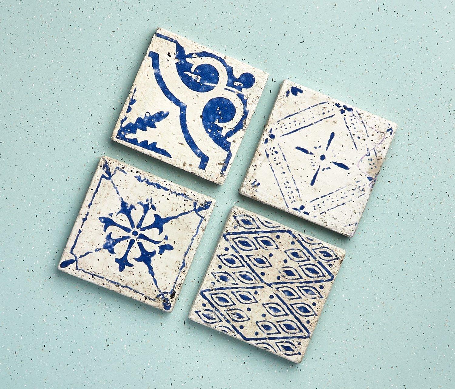 Taroudant Moroccan Tile Cement Square Coasters
