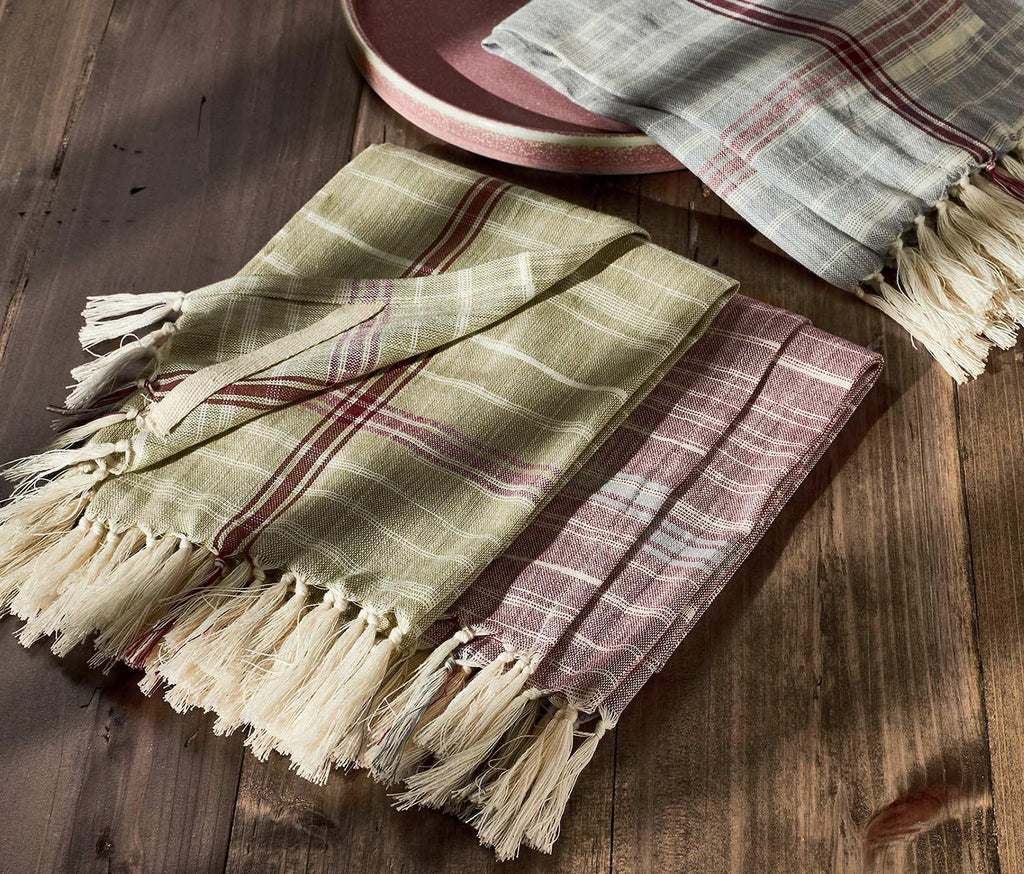 Provence Plaid Cotton Tea Towels: Set of 3 - lollygag