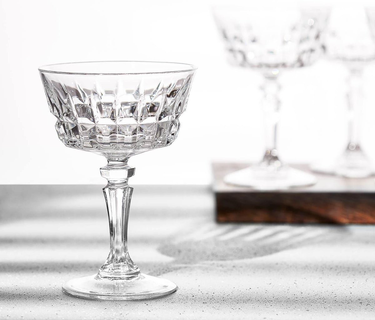 Vintage studded crystal coupe cocktail glasses - lollygag