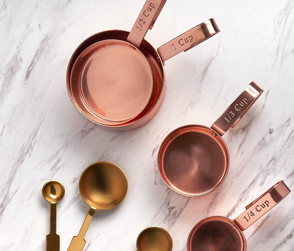 Shiny Copper Stackable Measuring Cups set