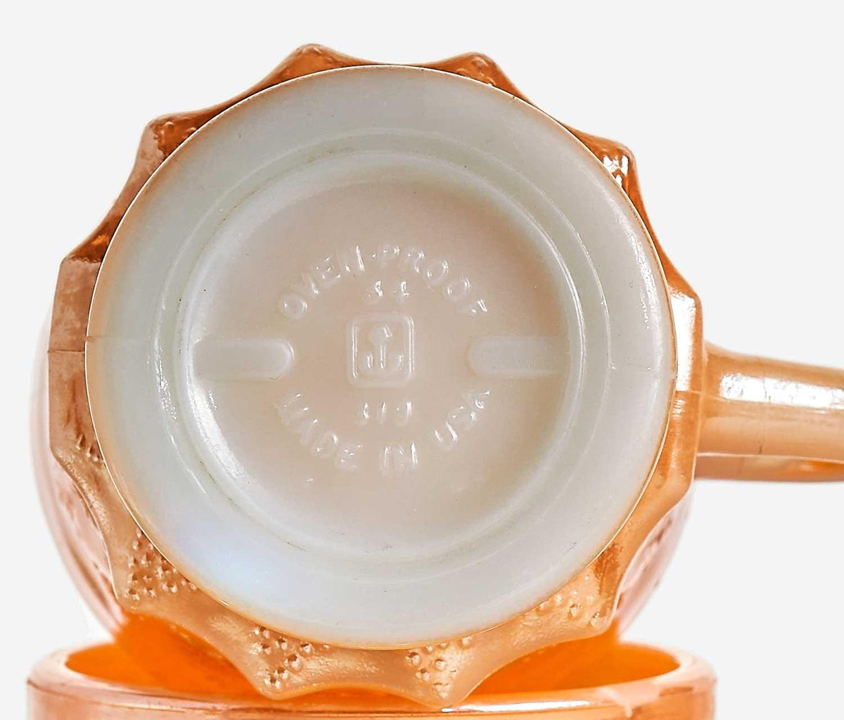 Vintage Fire King Peach Lustre Pineapple Kimberley Mugs