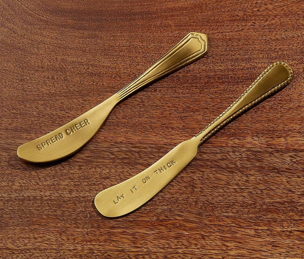 Spread the Cheer Charcuterie Board & Gold Cheese Knives Set - Lollygag.co