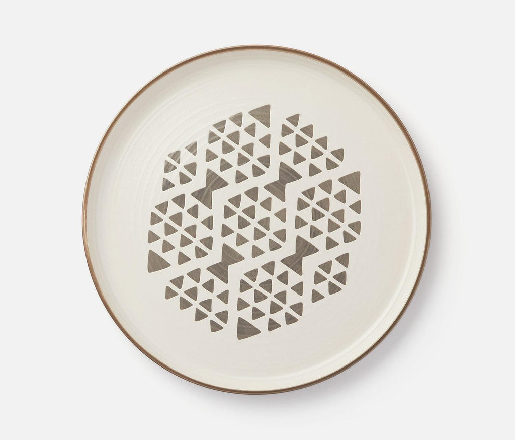 Zephyr Imprint Ivory & Grey Geo Patterned Dinner Plates