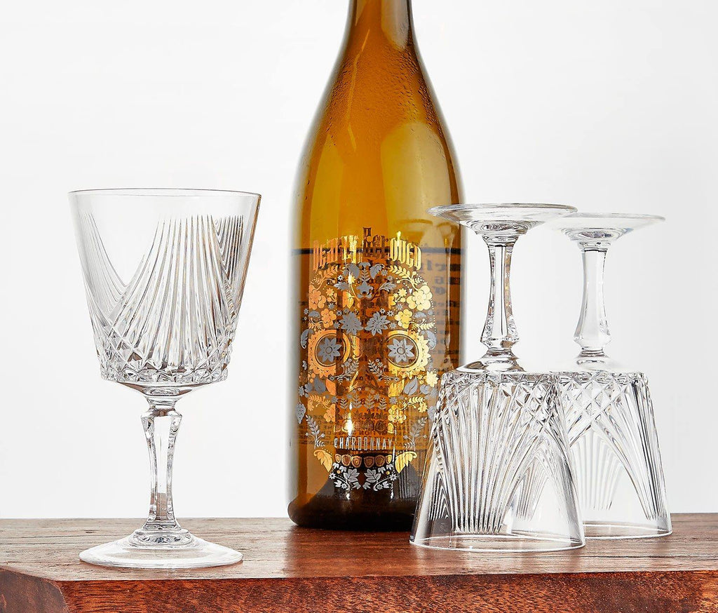 Vintage Deco crystal  Wine Sherry Glasses