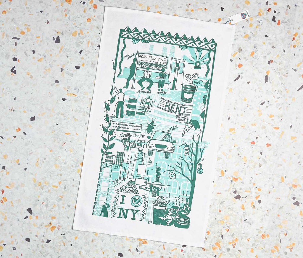 New York Cityscape Patterned Kitchen Tea Towels
