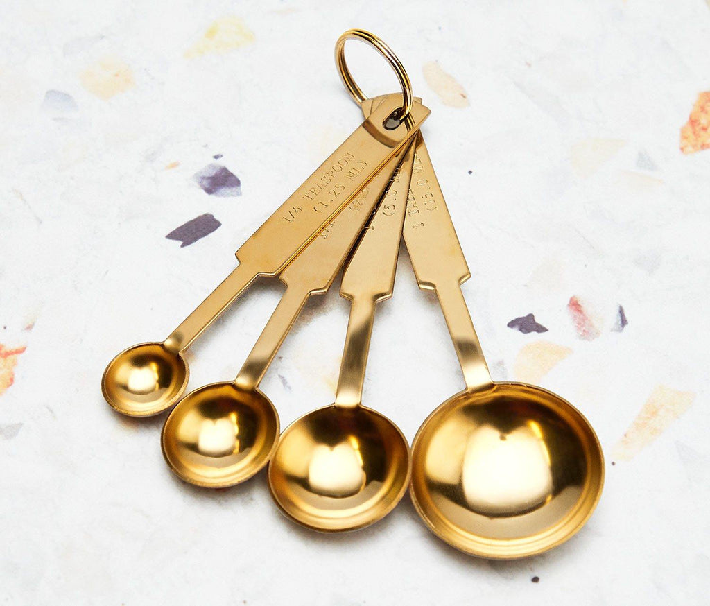 Stainless Steel Gold finish Measuring Spoons Set