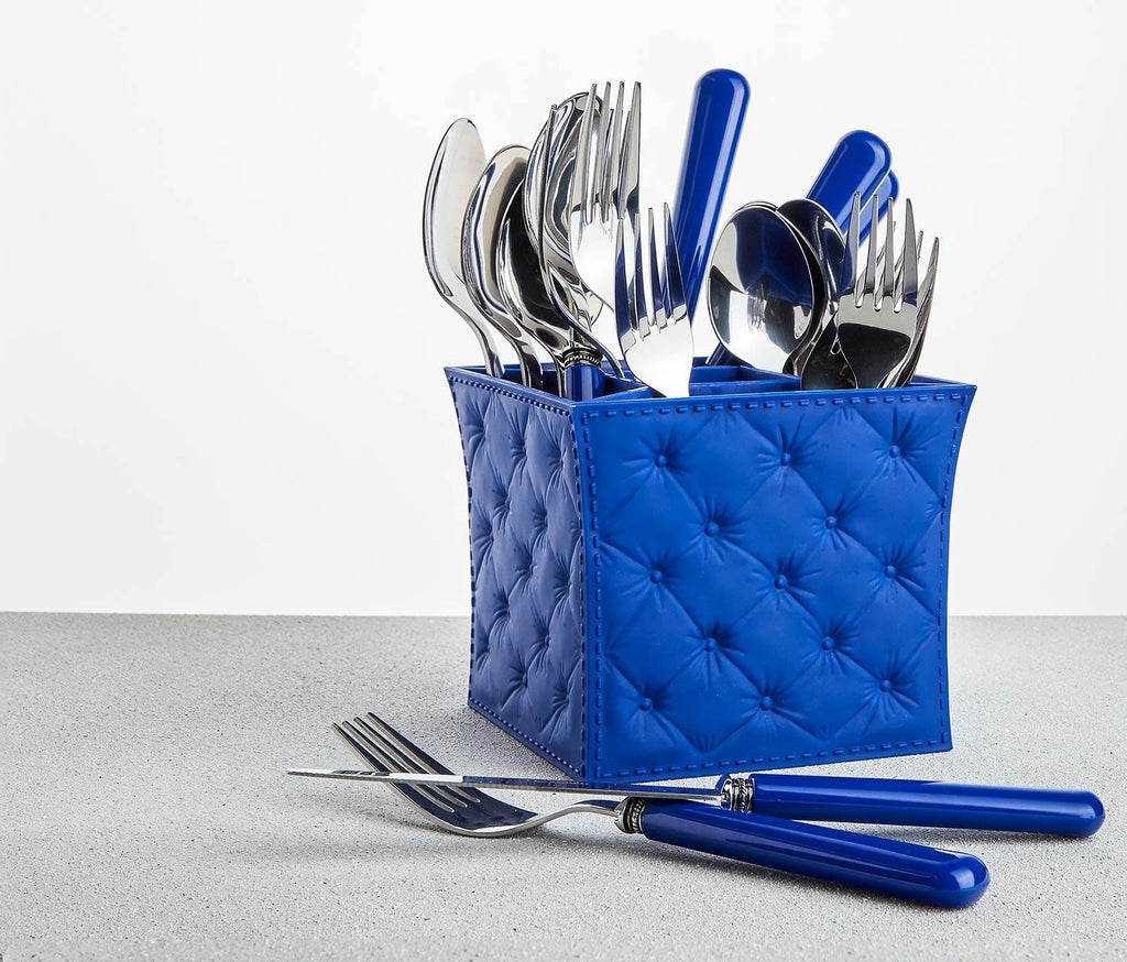 Provence Blue 20-Piece Flatware Set with Caddy Curated - Lollygag.co