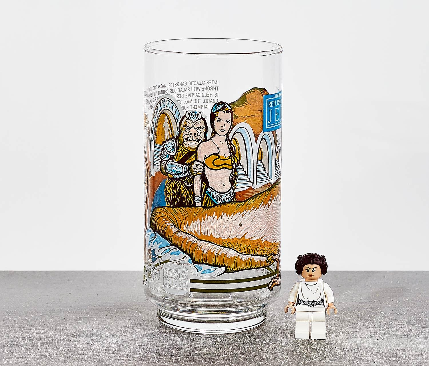 1983 Star Wars Return of the Jedi Leia & Jabba the Hutt Collector Glass