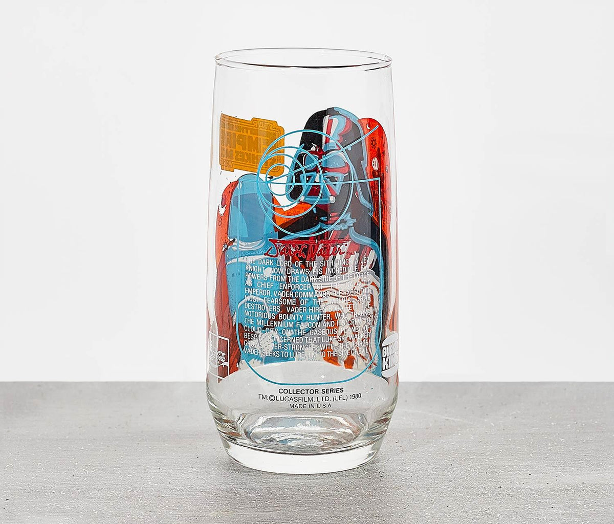 Star Wars Drinking Glasses Made by Vandor Darth Vader & Princess Leia 2011