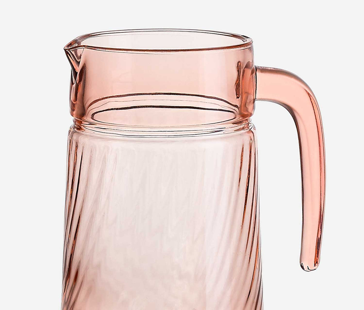 Vintage Arcoroc Rosaline Swirl Pink Pitcher and Tumblers Beverage Set