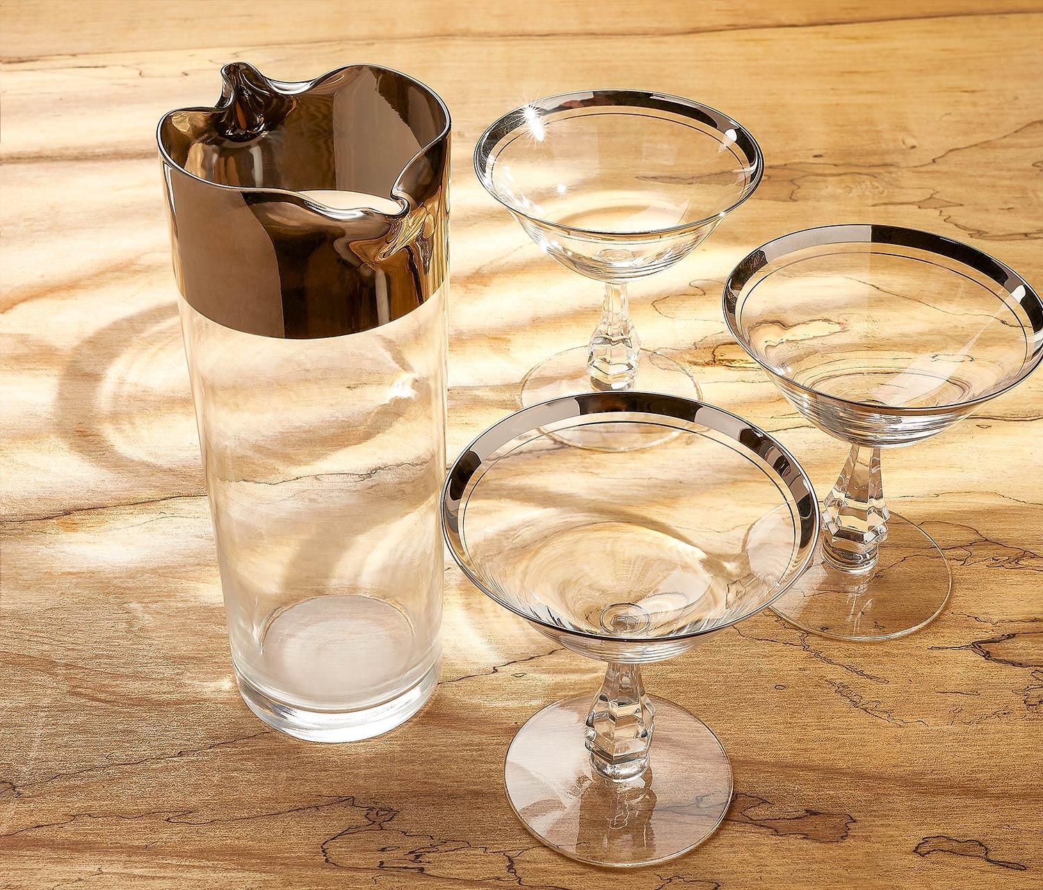 Vintage 1960s Set 6 Cocktail Recipe Highball Glasses MCM Barware