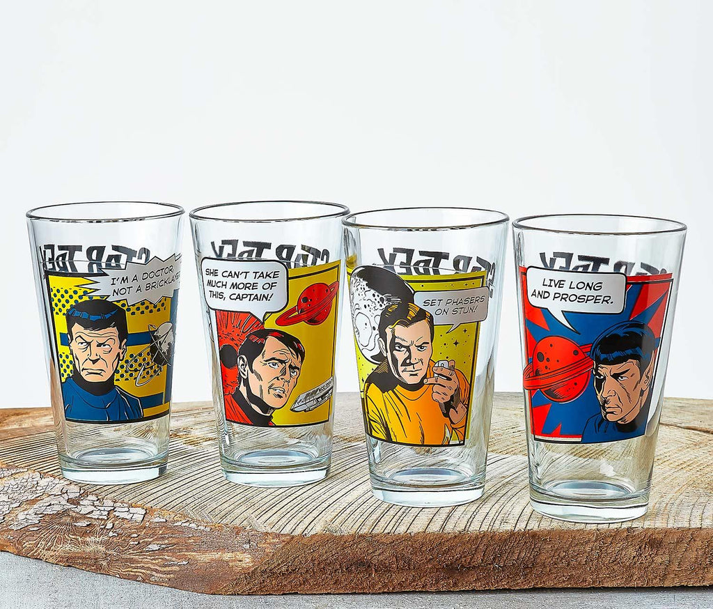 Ultimate Star Trek 2012 "Trekkie" Pint Glass Collection: Set of 4 - lollygag