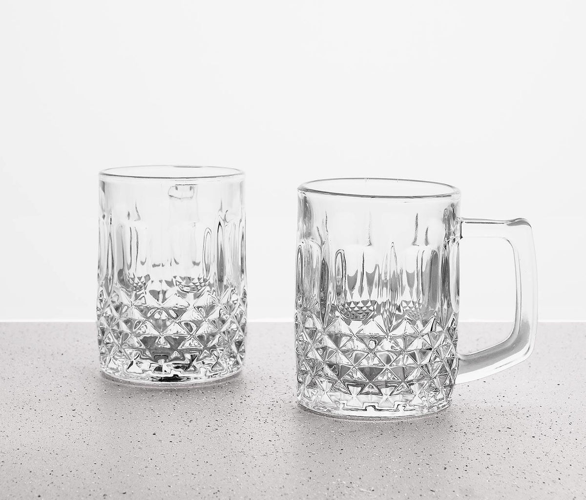 Vintage Indiana Glass Co. Studded Glass Beer Mugs lollygag