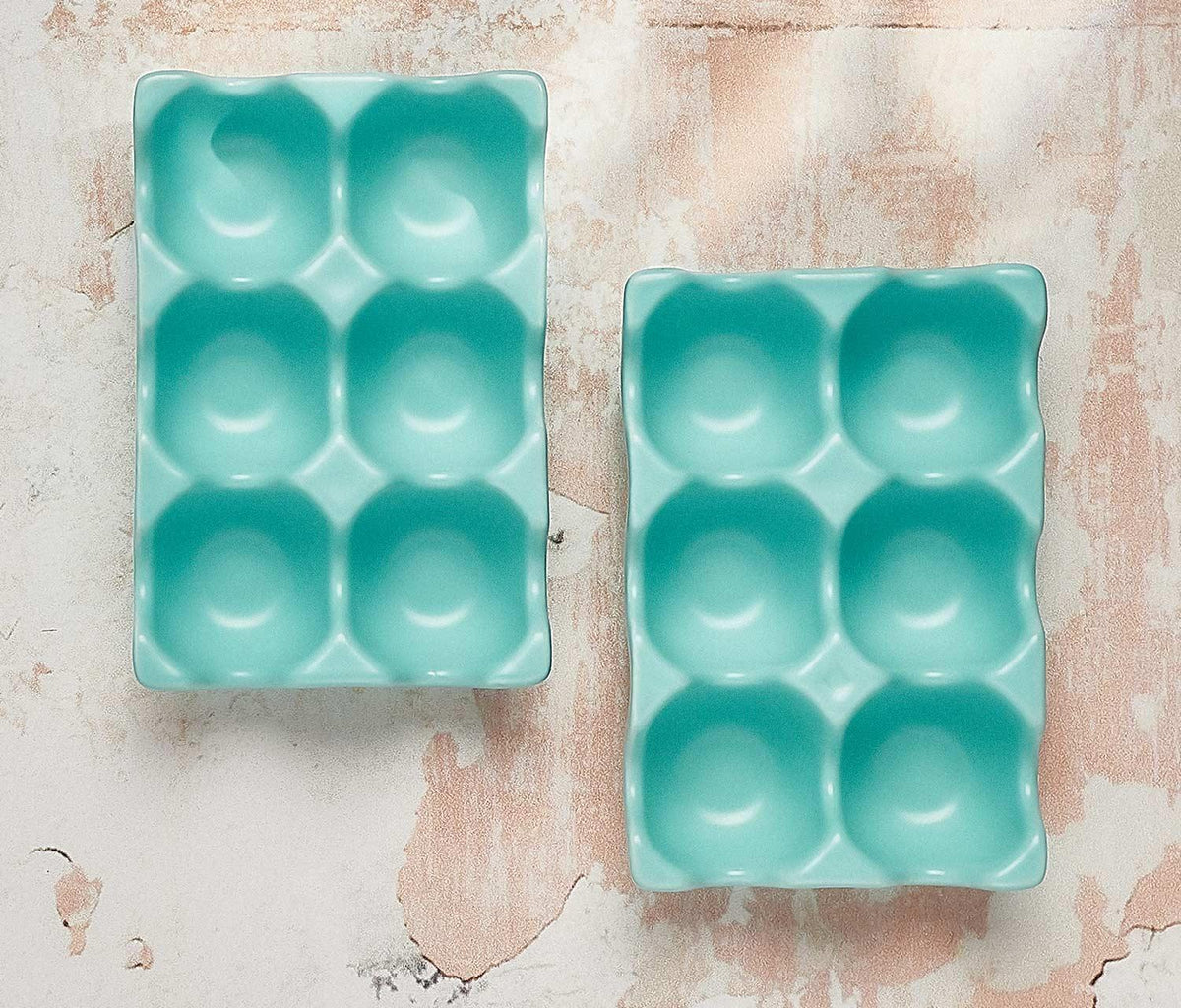 Ceramic Egg Holder, 12 Eggs - Turquoise Glaze