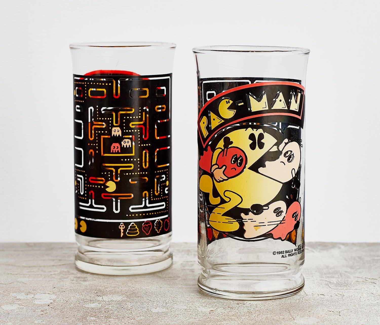 Pac-Man Tall Beverage Glass -Vintage 1980's