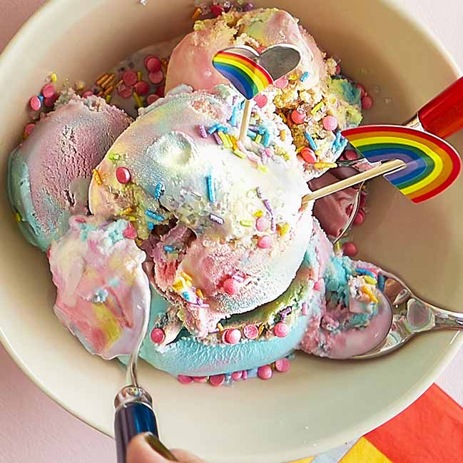Rainbow Marbled Ice Cream recipe - lollygag