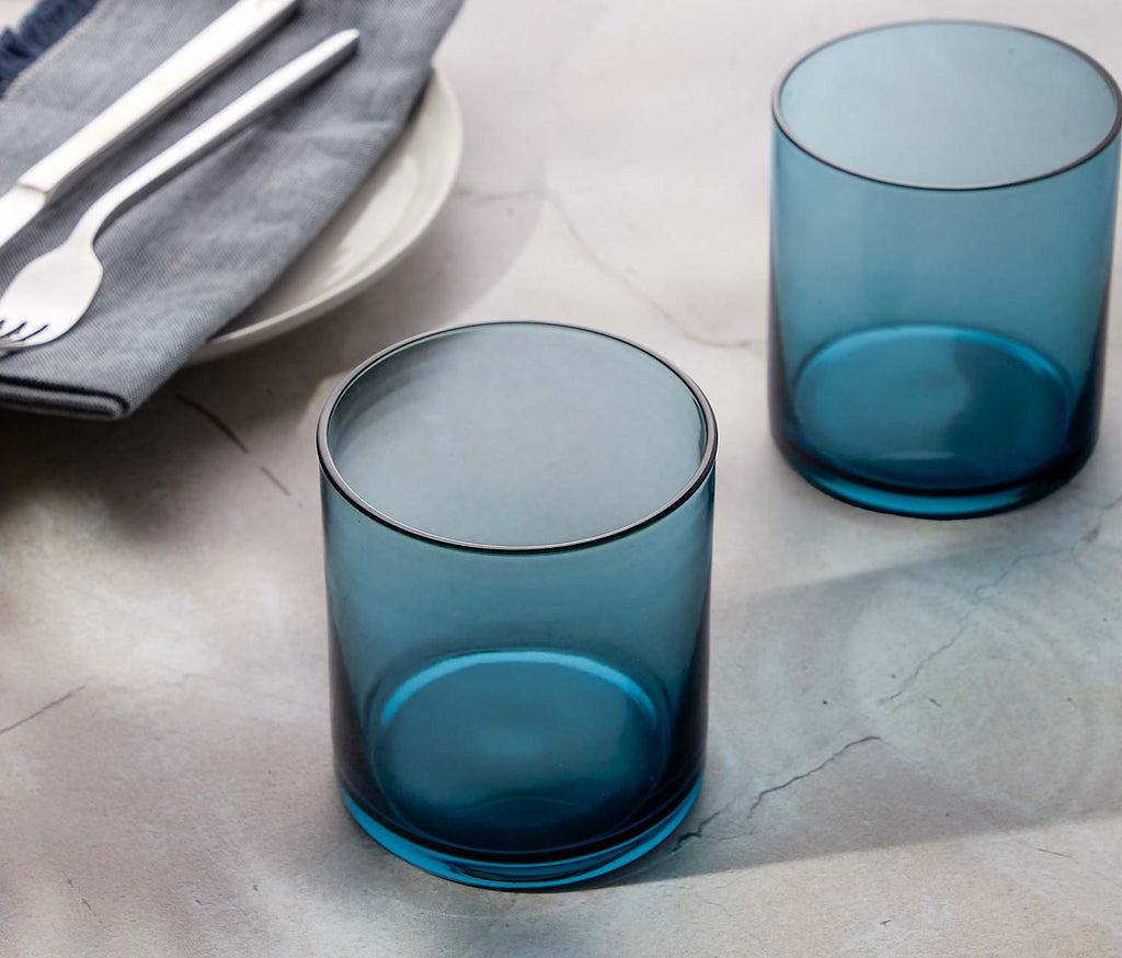 Acopa Pangea Low Cerulean Blue Glass Set - lollygag