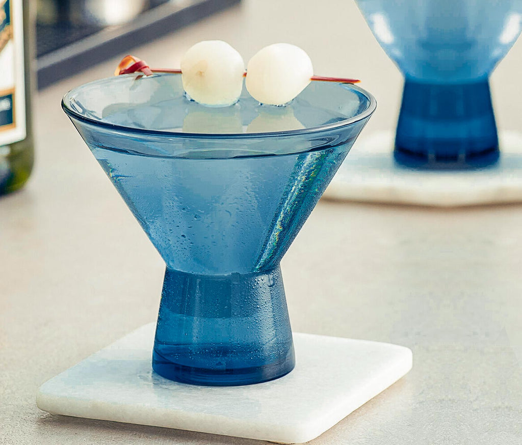 Acopa Blue Color Martini Stemless Glass - lollygag
