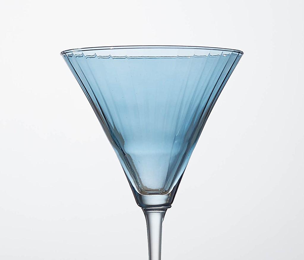 Linear Blue Steel LG Martini Glass Set - Lollygag