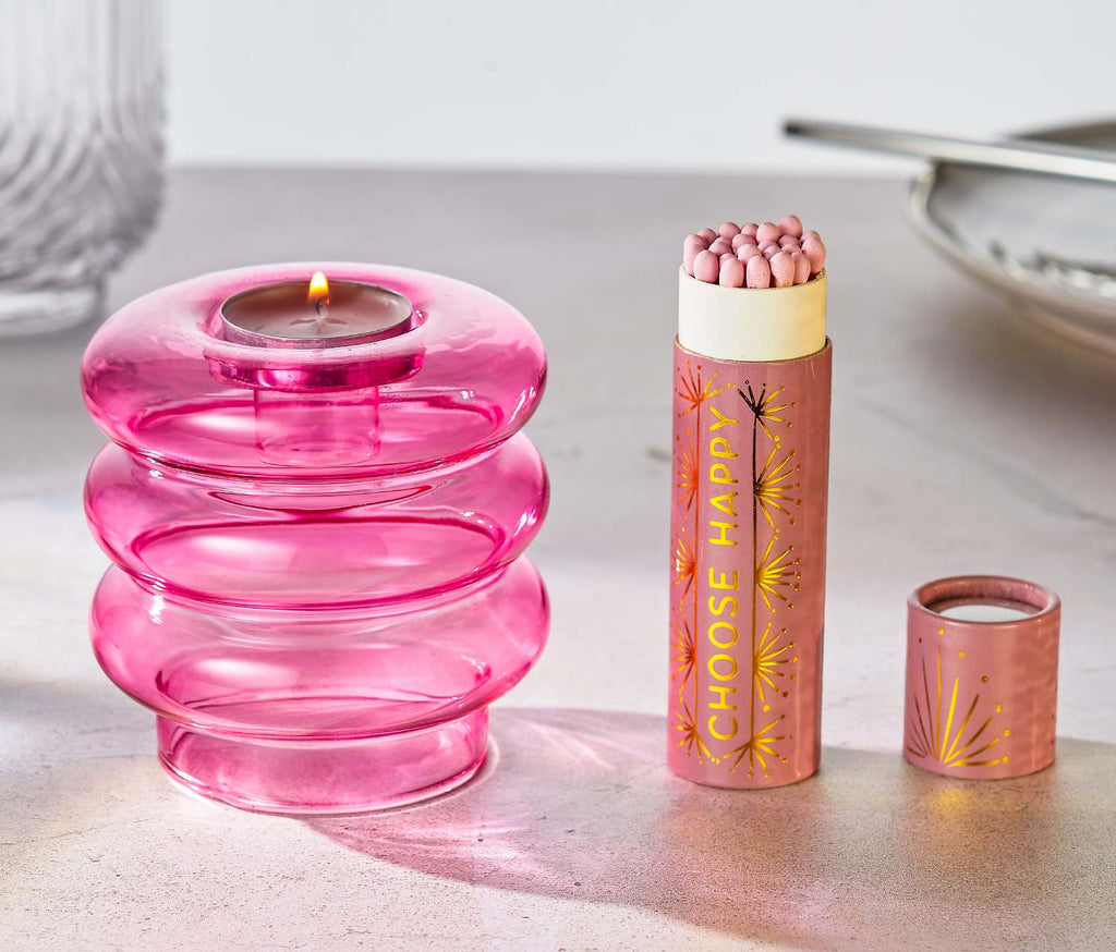 Rhythm Colour Ripple Glass Candle Holder / Vase Set
