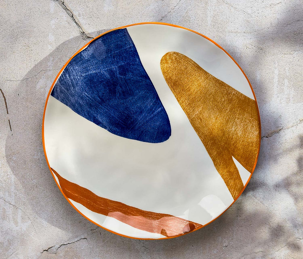 Modern Abstract Colorful Porcelain Dinner Plates - lollygag