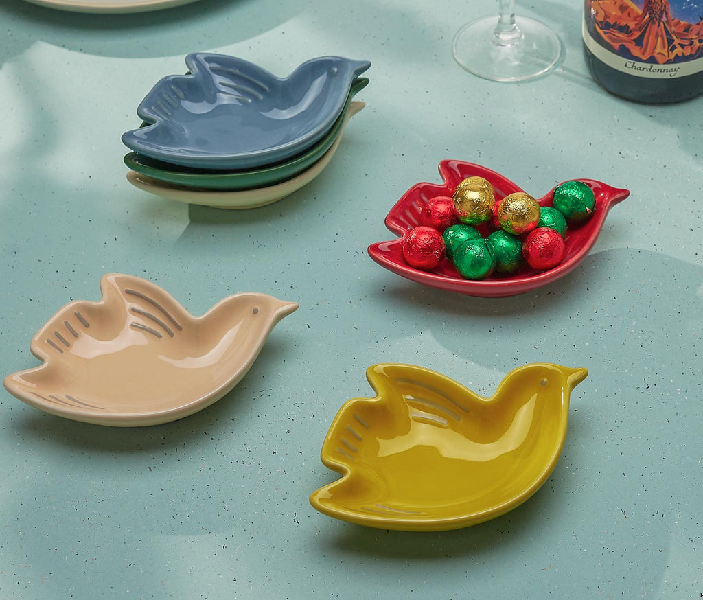Colorful Doves Pinch Pot Bowls: Set of 6