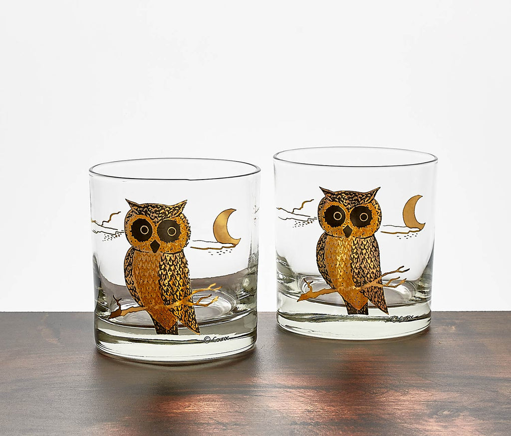 Couroc Of Monterey Owl Rocks Glass Set - Lollygag