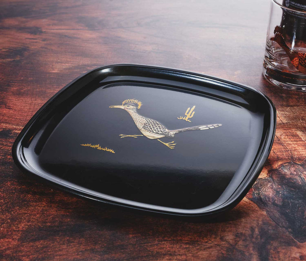 Couroc of Monterey Roadrunner Rocks Glass Set