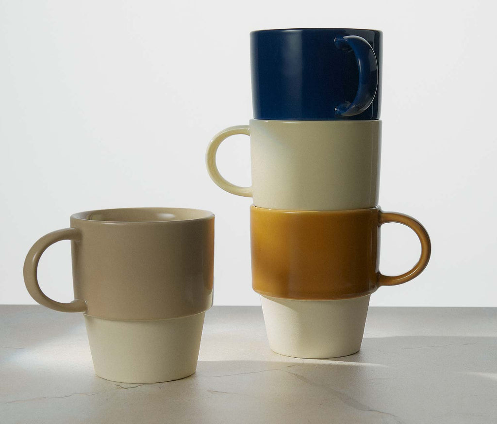 Colorful stoneware Nesting Mugs Set - lollygag