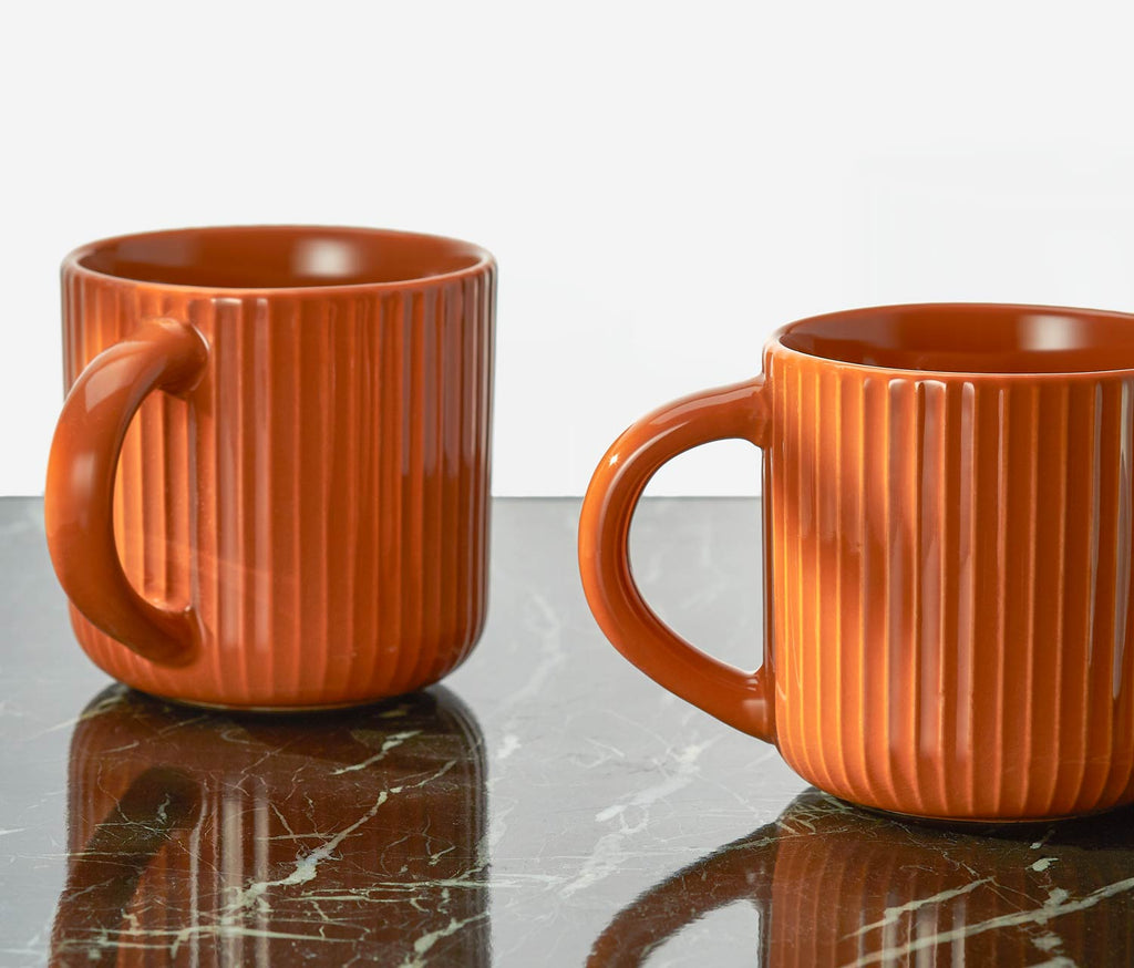 Cognac Large Stoneware Mugs - Lollygag