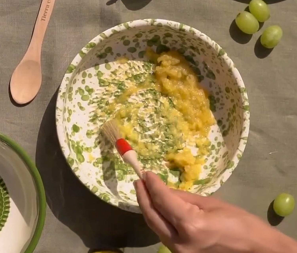 Handmade Confetti Large Ceramic Grater Plate and Spoon Set