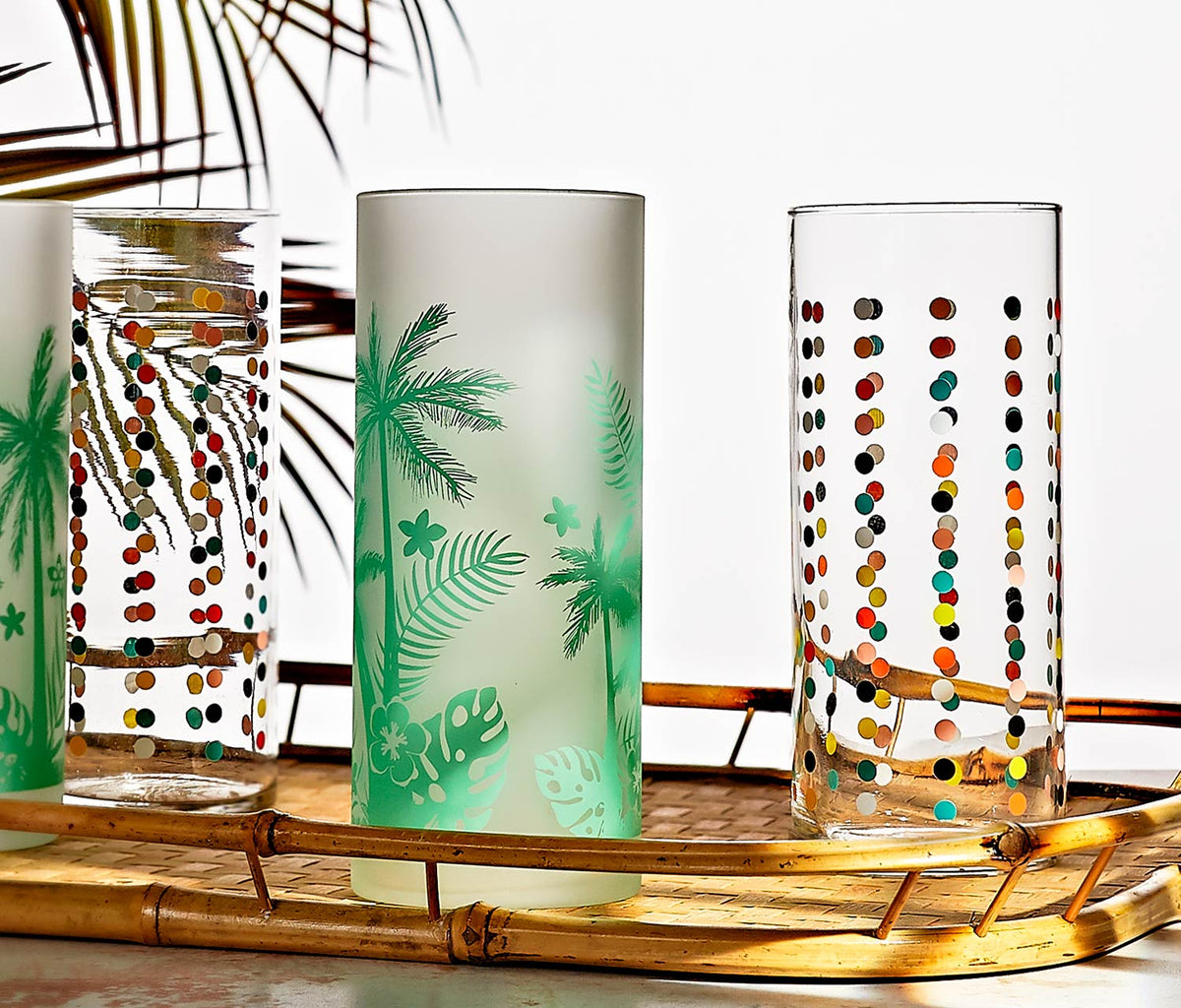 Frosted Palm Trees Cooler Highball Glasses - Lollygag.co
