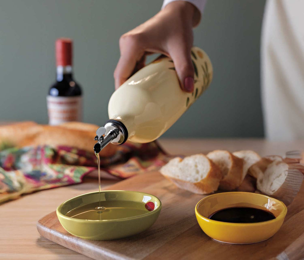 Hand Painted Olive Branch Stoneware Cruet- Lollygag