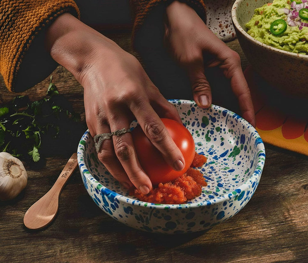 Handmade Coral Reef Large Ceramic Grater Plate Set