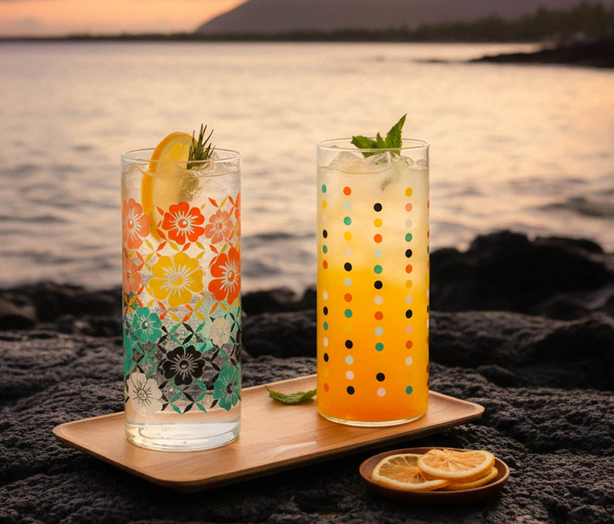 Flower Power Cooler Highball Glass Set - Lollygag.co