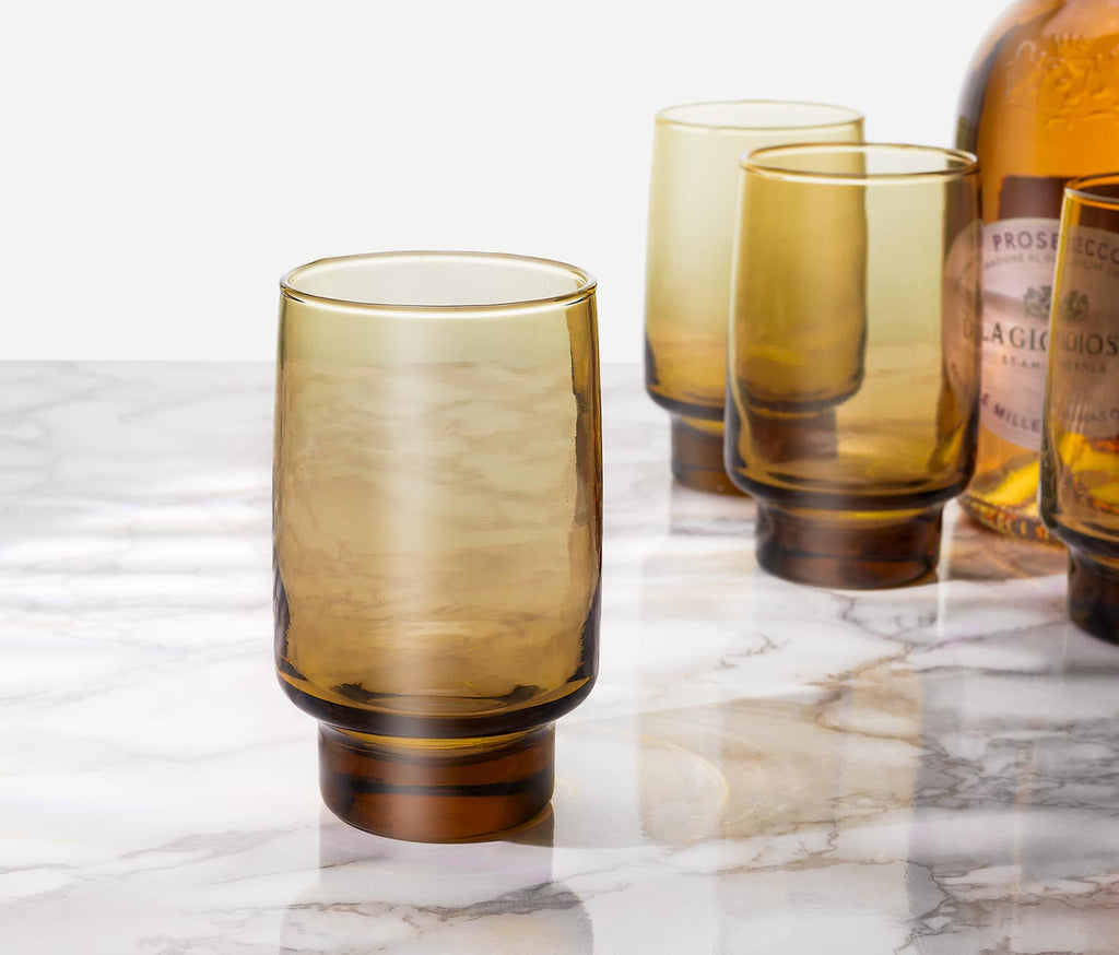 Vintage Smokey Topaz Stackable Tumblers - Lollygag