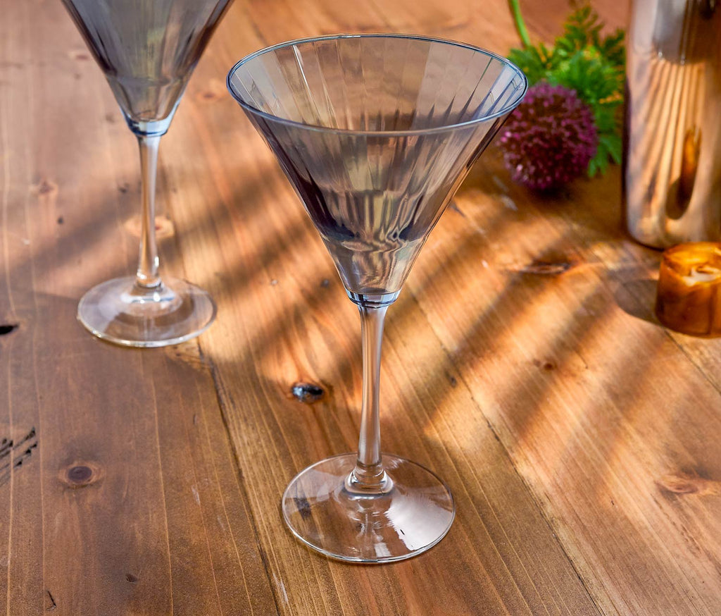 Linear Blue Steel LG Martini Glass Set - Lollygag