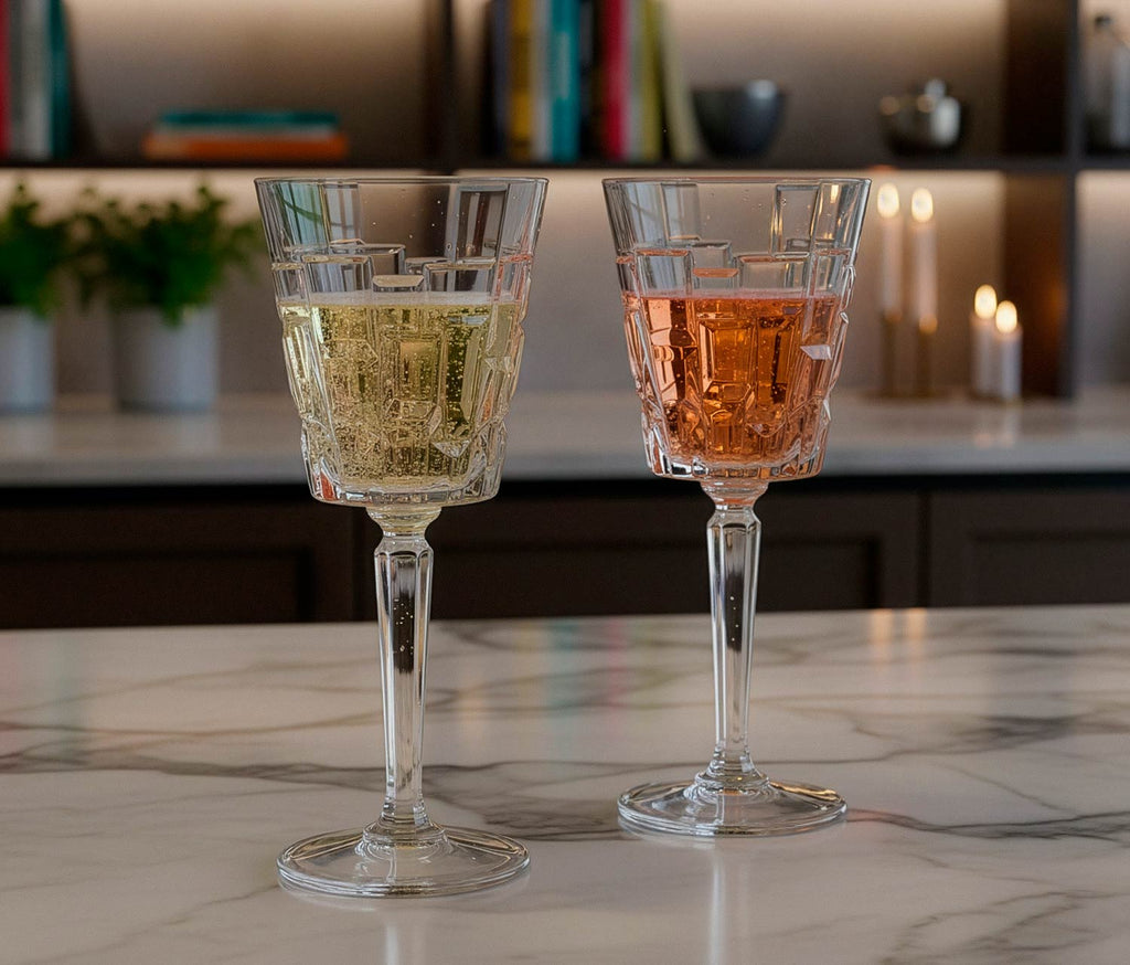 Etna "Cubist" Crystal Wine Glass Set