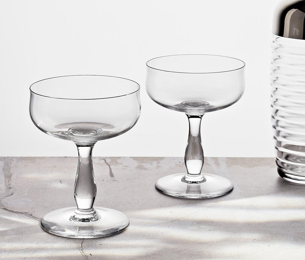 Anchor Hocking beehive glass cocktail shaker and coupe glass set - lollygag- lollygag