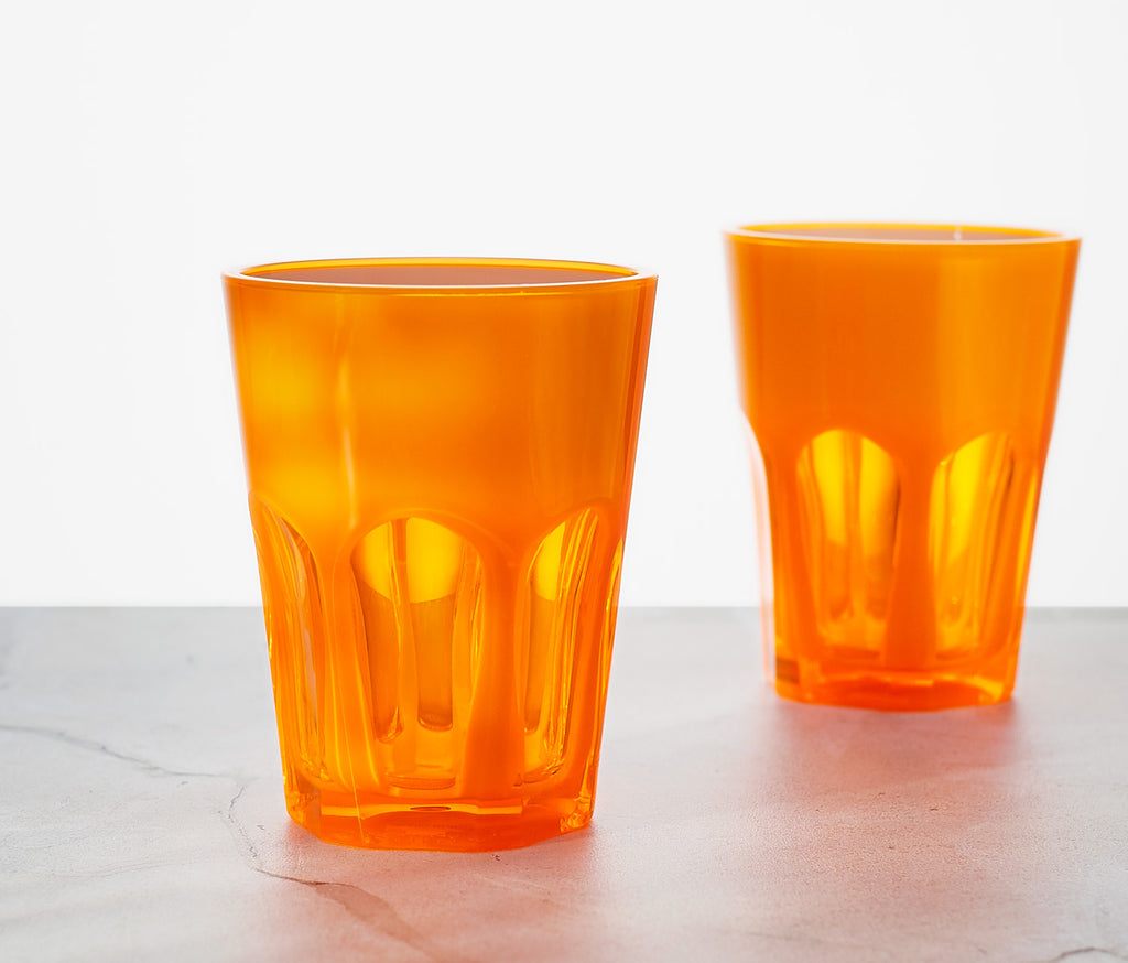 Mario Luca Orange Double Faced Acrylic Tumblers Set